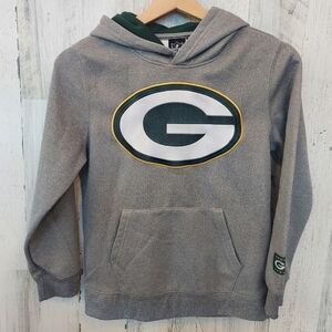 NFL Gray and Green Hoodie Packers 10
